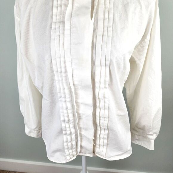 Carmichael And Jones Womes Long Sleeve Ruffle Hidden Button Top Size Small - Picture 3 of 7